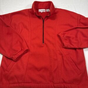 SWEATER‎ JACKET MENS LARGE Pullover 1/2 ZIP Red Fleece WESTBOUND FLEECE